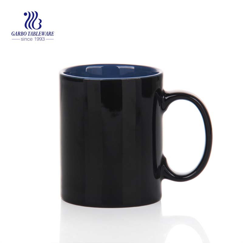 Tazas de cerámica blancas de la leche de la flor de la calcomanía de las tazas del té de cerámica de la fabricación de la promoción 12oz de cerámica blanca