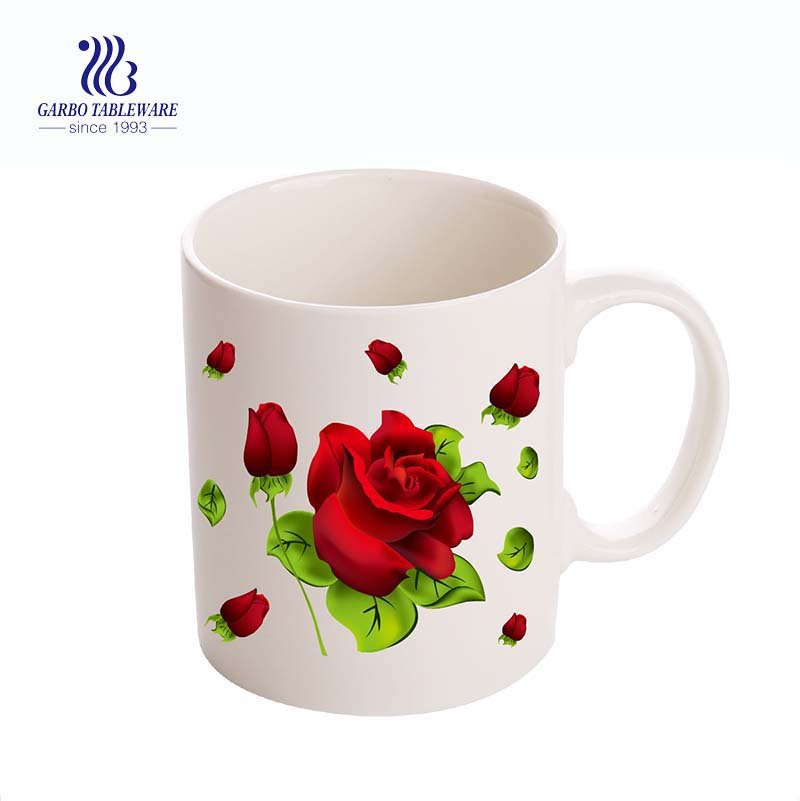 Taza de café de cerámica de estilo clásico de alta calidad de 340 ml taza de leche de cerámica hecha a mano de cerámica blanca