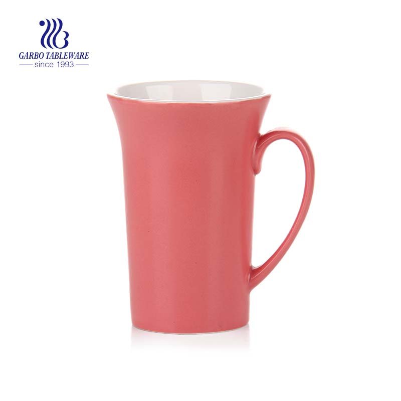 Tazas de cerámica blancas de la leche de la flor de la calcomanía de las tazas del té de cerámica de la fabricación de la promoción 12oz de cerámica blanca