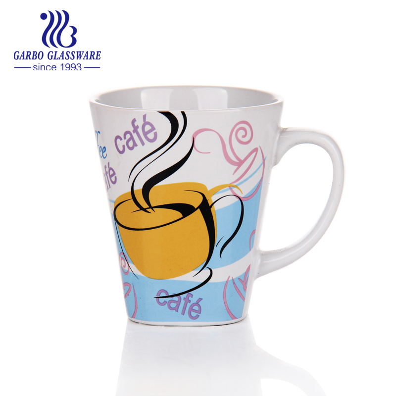 White ceramic handmade small round ceramic coffee mug hotle usage customized decal designs ceramic coffee milk mug