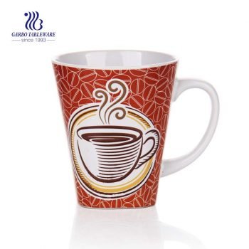 Taza de café de cerámica redonda pequeña hecha a mano de cerámica blanca uso de hotle diseños de calcomanías personalizadas taza de leche de café de cerámica