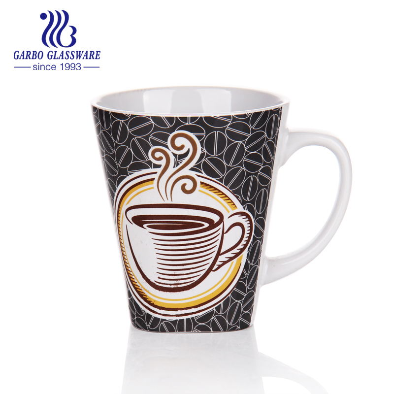 Taza de café de cerámica redonda pequeña hecha a mano de cerámica blanca uso de hotle diseños de calcomanías personalizadas taza de leche de café de cerámica