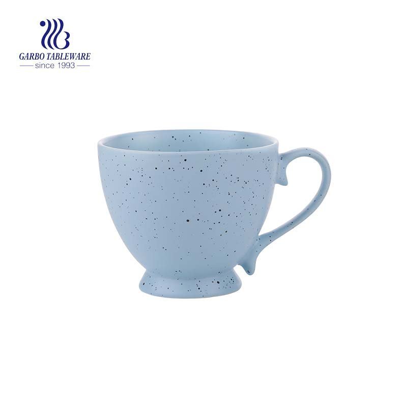 440ml porcelian unique paintable blue colored ceramic ceramic travel mugs with handle