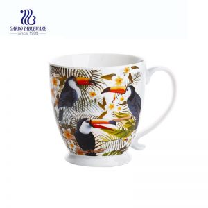 450ml white ceramic popular customized decal designs classical style home usage ceramic travel mug