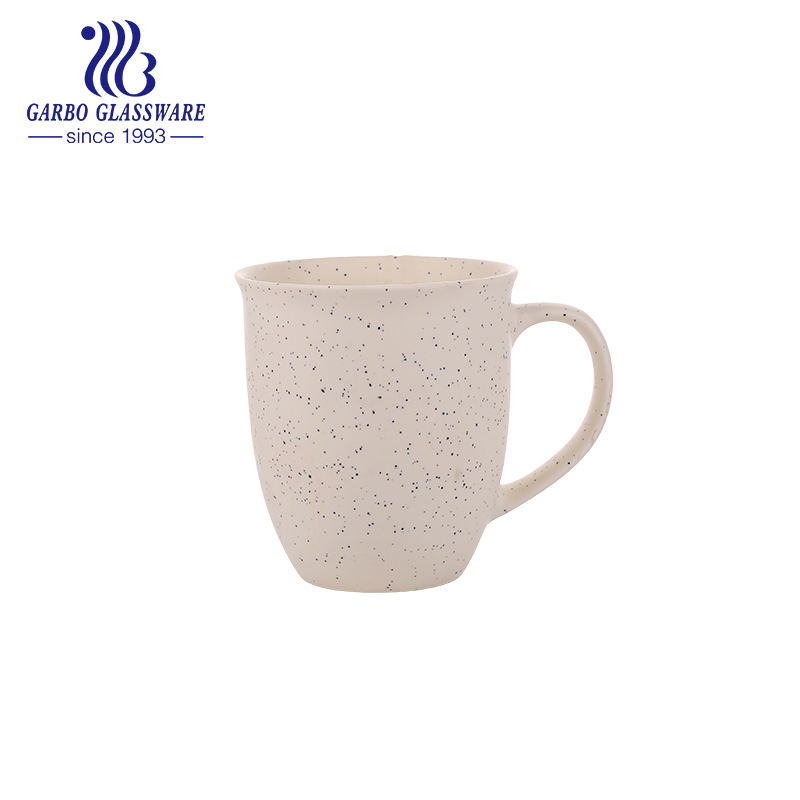 Taza de cerámica del té del diseño animal de la etiqueta del animal de cerámica blanca de alta calidad 310ml con la manija