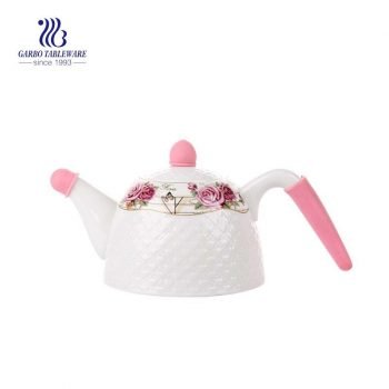 740ml white ceramic handmade ceramic tea pot