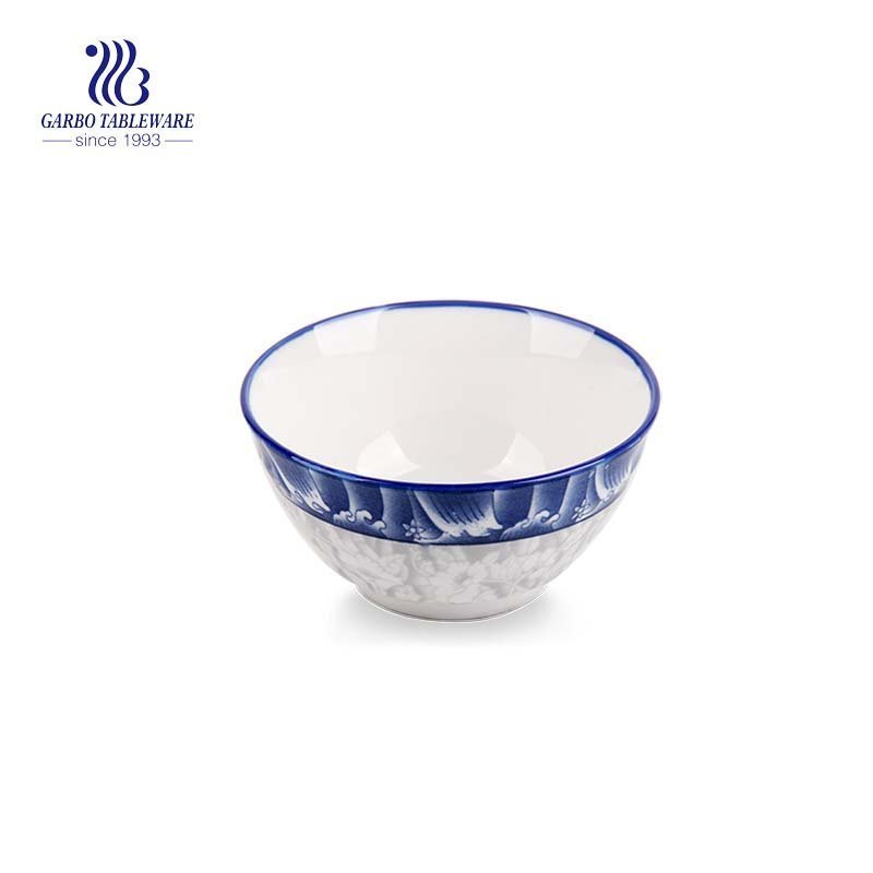 350ml Klassische runde Keramikschale mit dekorativem Muster für Suppe