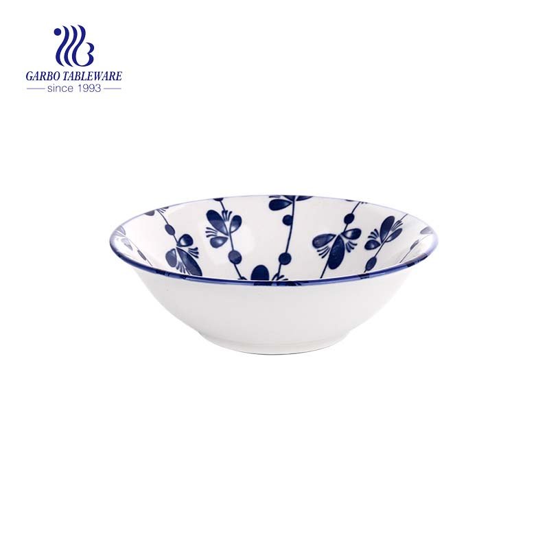350ml Klassische runde Keramikschale mit dekorativem Muster für Suppe