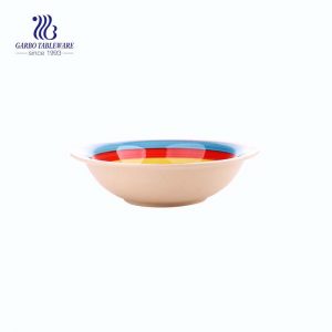 540ml wholesale colored decorative striped soup salad ceramic bowl with factory price
