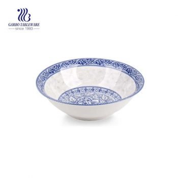 560ml hand made hotel serving soup noodles salad high qulity ceramic bowl with printing flower