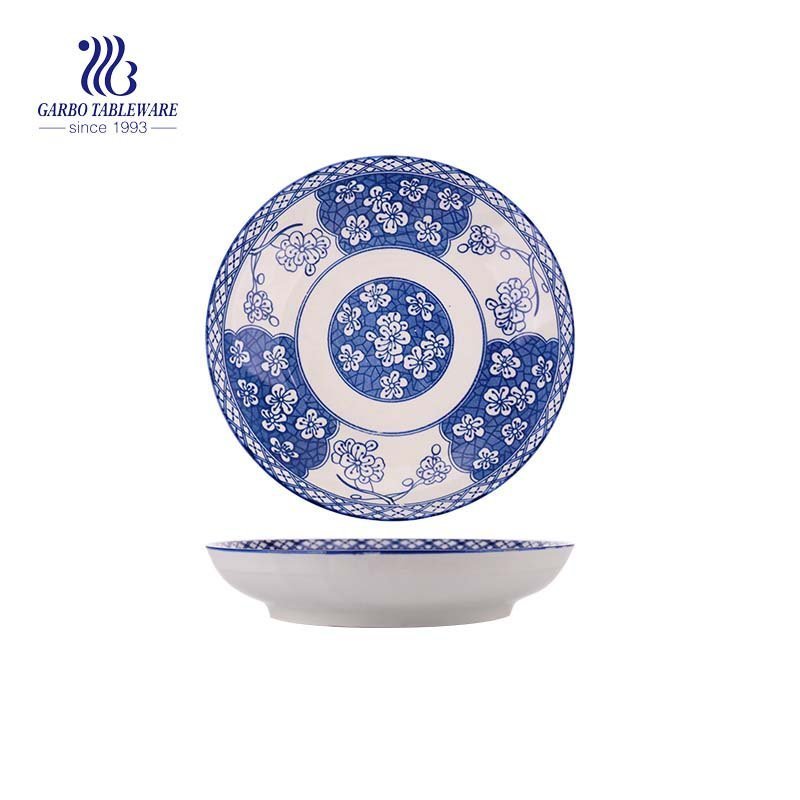 Assiette en céramique personnalisable de 7.44 po / 189 mm pour la vaisselle en céramique de dîner