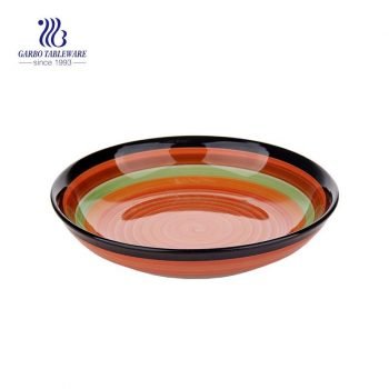 Stock Rainbow Design Stoneware Plate with size of 8.07”/ 205mm