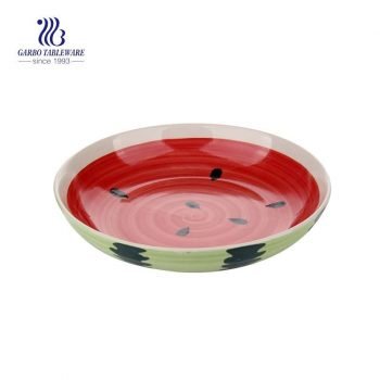 Stock Watermelon Design Ceramic Plate with size of 8.07”/ 205mm