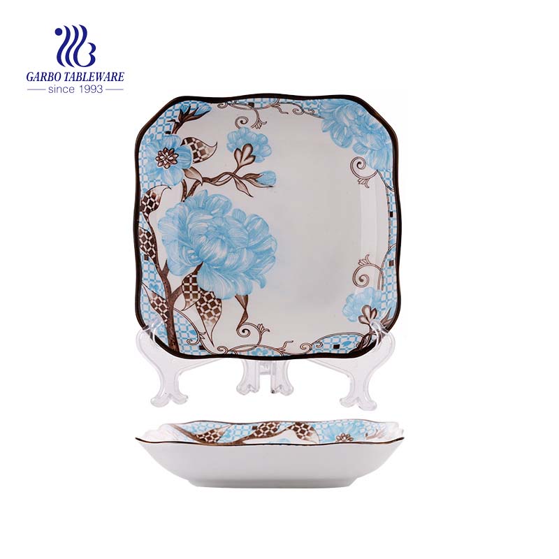 12.48”/ 317mm Rectangle Shape Ceramic Underglazed Plate Dinnerware