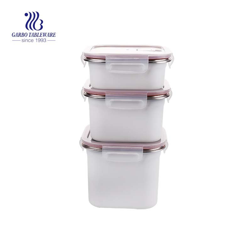 1200ml 304 stainless steel fresh box with airtight PP lid