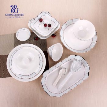 50 шт. Набор посуды оптом дизайн керамическая посуда ресторан отель домашнего использования фарфор набор посуды