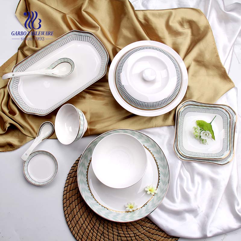 50PCS dinner set wholesale designs ceramic tableware restaurant hotel home use porcelain dinnerware sets