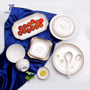 50PCS Decorative high quality porcelainware dinner set for tabletop