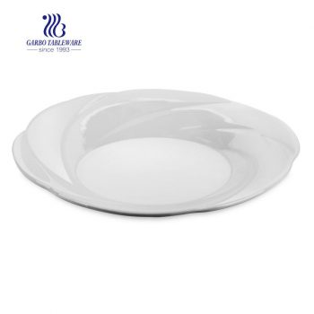 Plato hondo de cerámica de alta calidad sin calcomanía de 8.98 mm / 228 "para uso doméstico