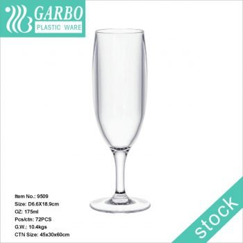 Beliebte 6oz Plastic Stemware Tall Weinkelch Champagner Flöte