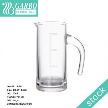 Stock 6 oz Mini Plastic Jug Small Pitcher Suitable for Cream and Sauce
