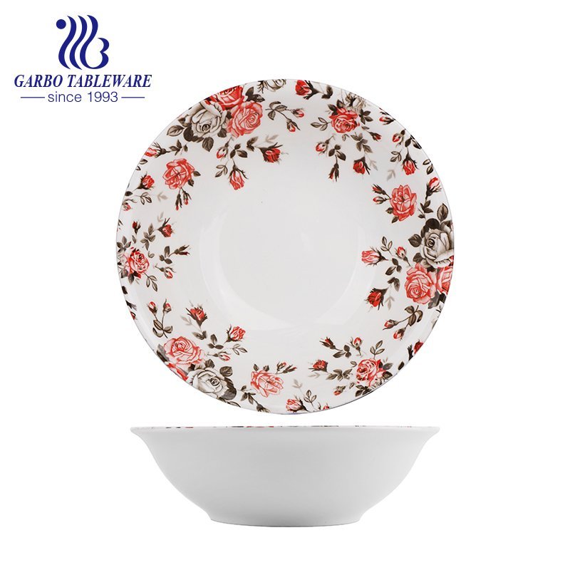 أحدث الصين بالجملة رخيصة الخزف أدوات المائدة المطبخ تخدم طبق 6 بوصة زهرة تصميم طبق عشاء سيراميك