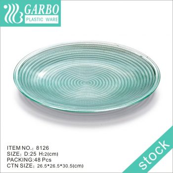 Prato de corte em forma redonda de plástico resistente e inquebrável para máquina de lavar louça com cores perfeitas para o exterior