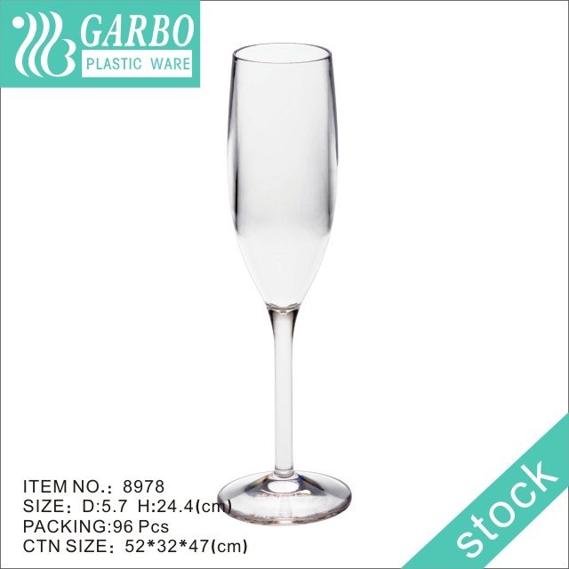 7 oz Clear Plastic Short Stemware with Thick Stem for Home and Bars