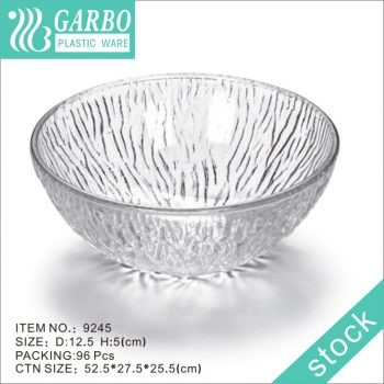 4.5inch white Disposable Plastic Round Bowls with embossed pattern