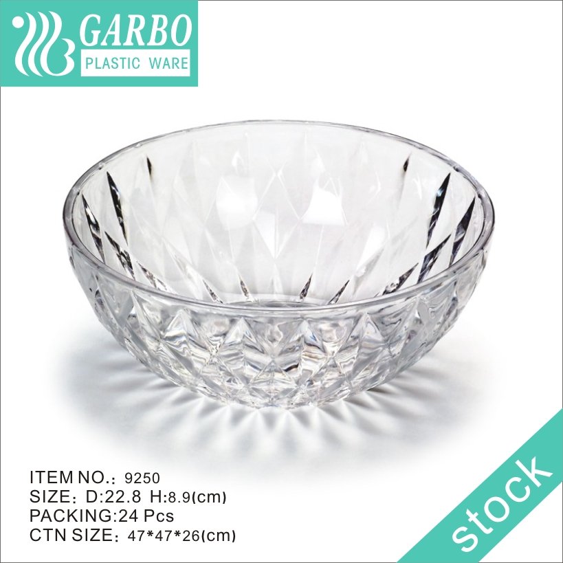 Wholesale diamond design 6.5inch / 7.8inch / 9inch plastic serving bowl