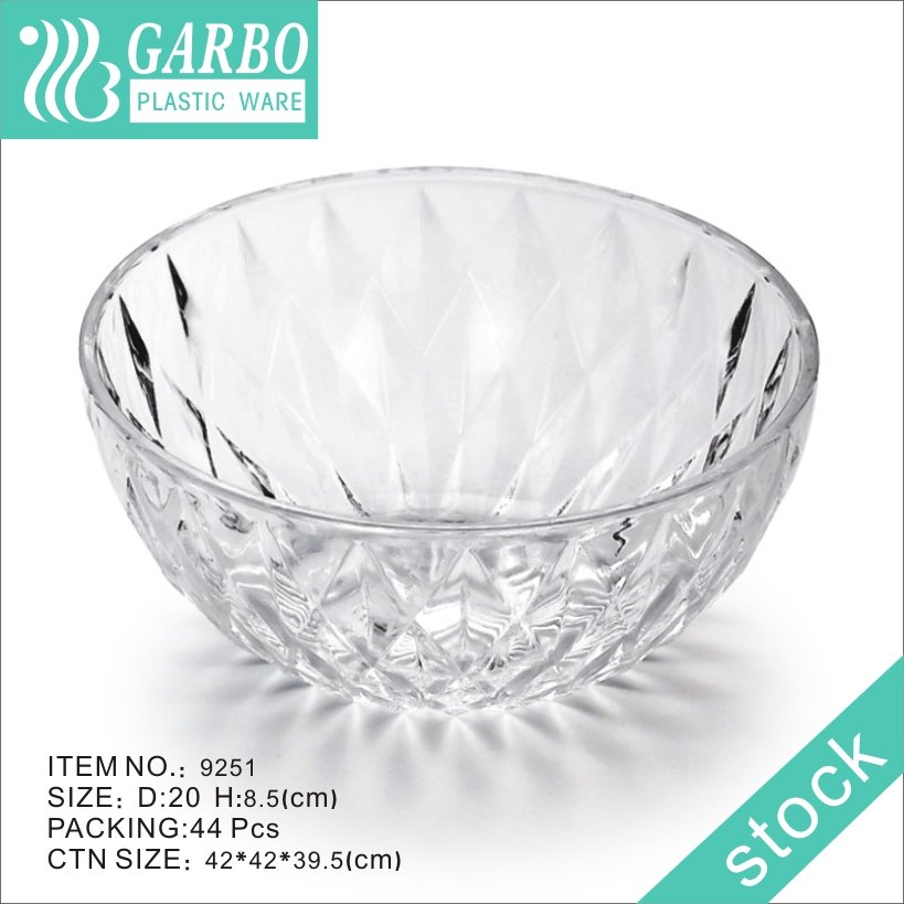 Durable plasticware restaurant use transparent 4.5inch plastic dinner bowl