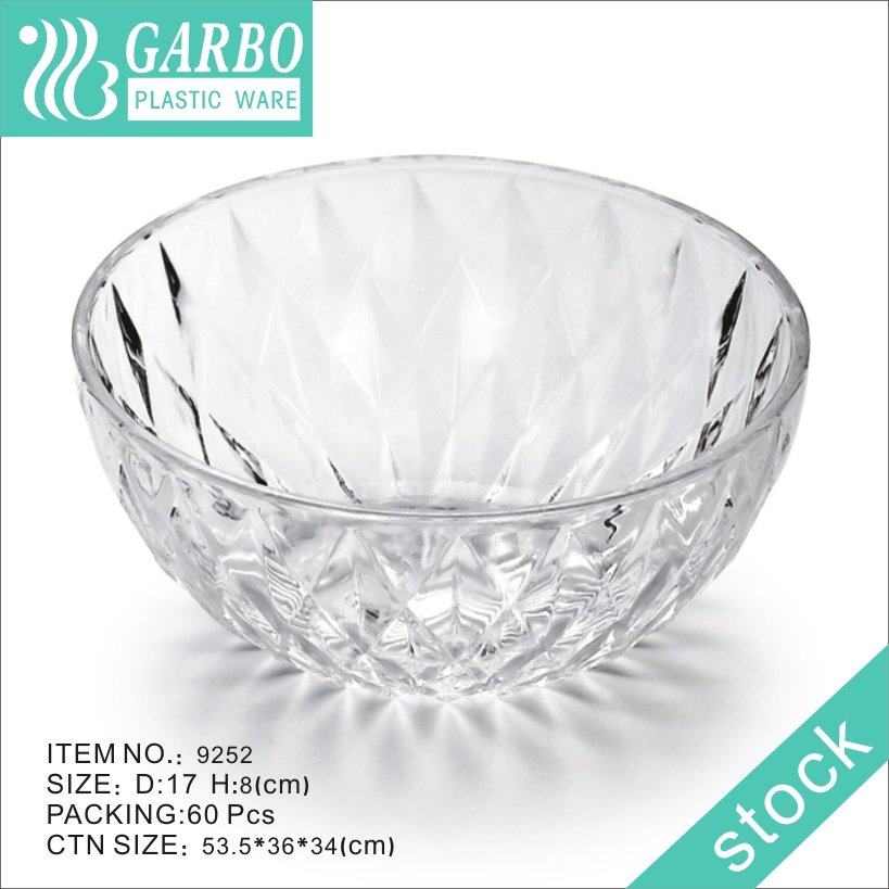 Durable plasticware restaurant use transparent 4.5inch plastic dinner bowl