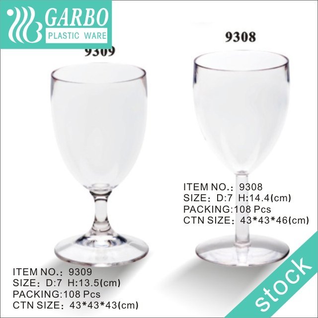 7 Unzen Clear Plastic Short Stemware mit dickem Stiel für Haus und Bars