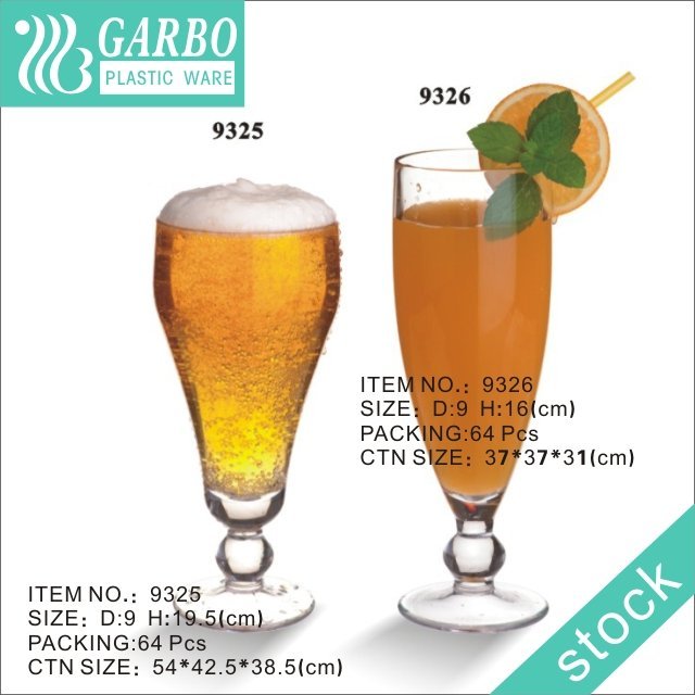 12 oz Clear PP Plastic Goblet with Short Stem Suitable for Home and Bars