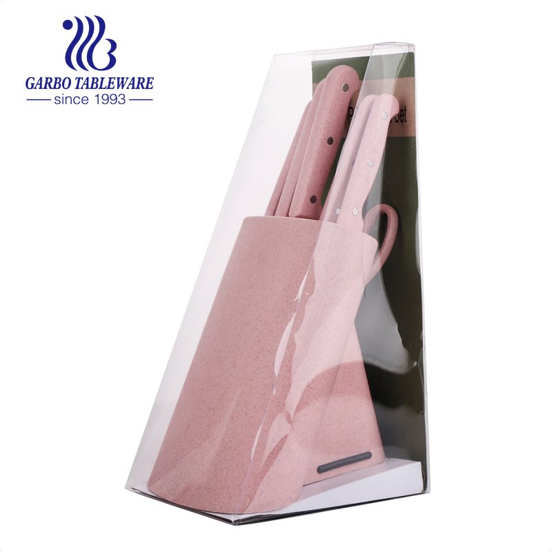 7PCS Kitchen Knife Set High Quality Personlized Color Machine Pressed PP Handle Kitchen Knife Set