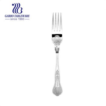 Mirror polished clear stainless steel 18/0 flower design steak dinner fork flatware