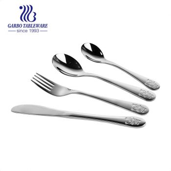 4PCS Metal Cutlery Set Stainless Steel Utensils for Kids Home Use