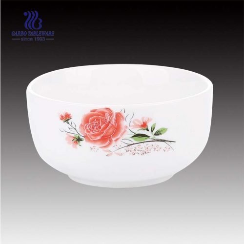 Elegant round shape regular rice bowl with beatiful decoration for wholesale