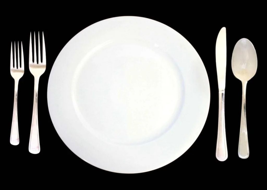 Você sabe o significado da colocação de talheres de mesa na comida ocidental?