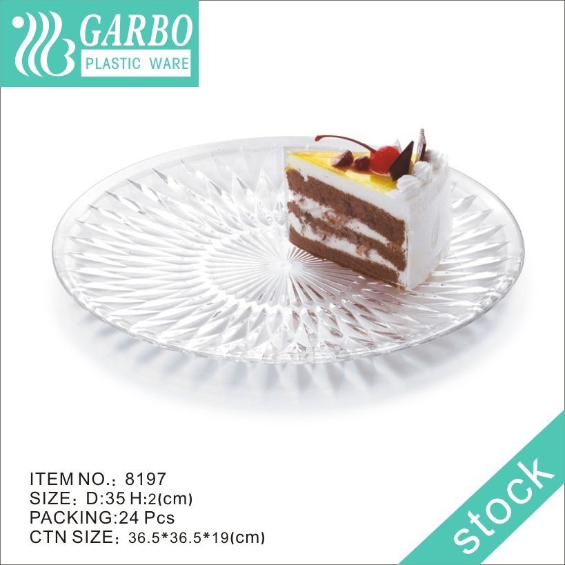 Unbreakable Round 8 inch Strong Plastic Dinner Serving Plates with Simple but Elegant Designs Can also Be Dessert Plates