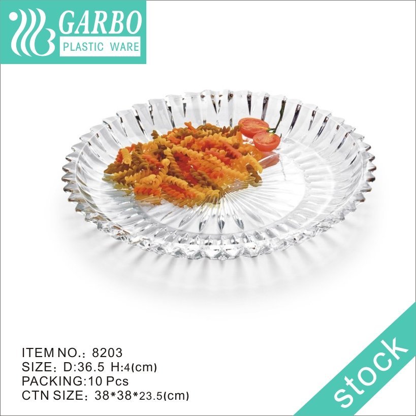 Unbreakable Round 8 inch Strong Plastic Dinner Serving Plates with Simple but Elegant Designs Can also Be Dessert Plates