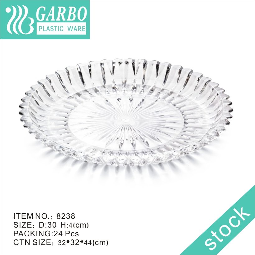 Unbreakable Round 8 inch Strong Plastic Dinner Serving Plates with Simple but Elegant Designs Can also Be Dessert Plates