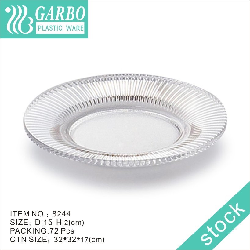 Round 12inch Durable Strong Plastic Serving Platters Stylish Clear Dinner Plates for Outdoor Events