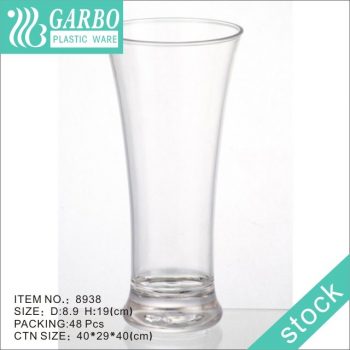 Taza pilsner de plástico transparente resistente rota barata de 15 oz de altura