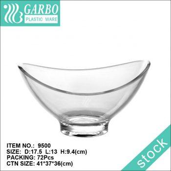 Clear thin irregular shape plastic dessert salad fruit ice cream glass bowl dinner salad serving bowl for home restaurant