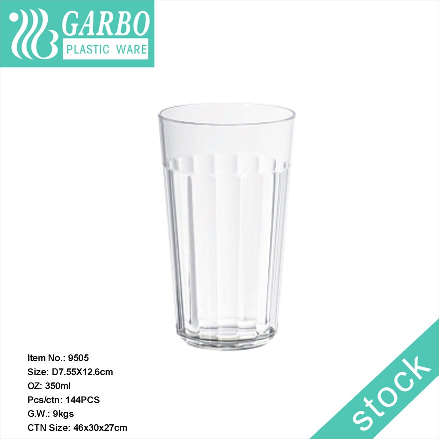 Vaso de plástico de bebida larga transparente de 530 ml al por mayor con fondo grueso