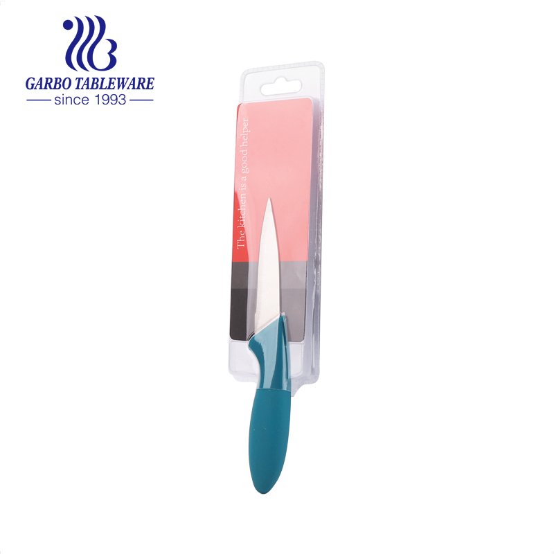 Máquina prensada 420 Material Cuchillo de cocina Color personalizado Plastice Base Uso seguro y afilado Cuchillo de cocina de alta calidad para uso doméstico