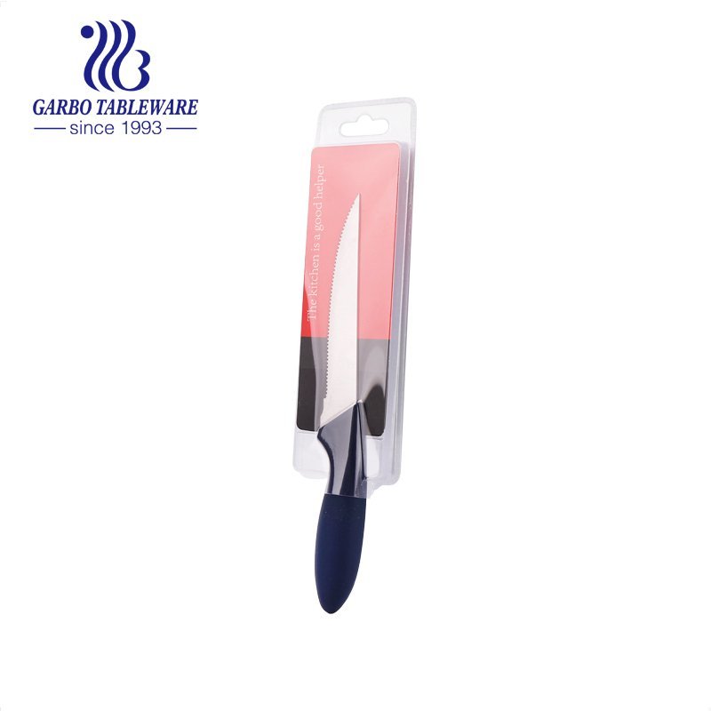 Machine Pressed 420 Material Kitchen Knife Color Customized Plastice Base Sharp Safe Usage High Quality Kitchen Knife For Home Usage