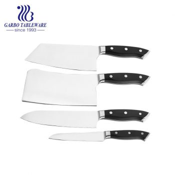 Ensemble de couteaux de chef fantastique de haute qualité, ensemble de couteaux de cuisine en acier inoxydable polonais de haute qualité, avec poignée en ABS