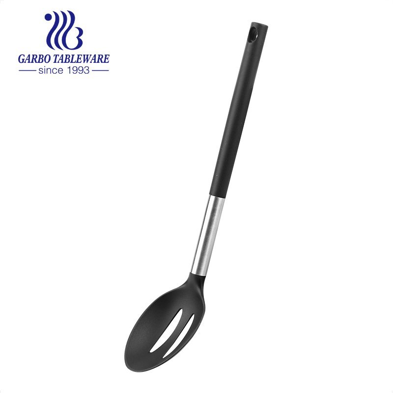 Durable Slotted Spoon 27.5 cm Suitable for Baking Non-Stick Slotted Turner 31 cm No Melting Deep Soup Ladle Frying Silicone Kitchen Utensils Set of 3 30 cm Serving 